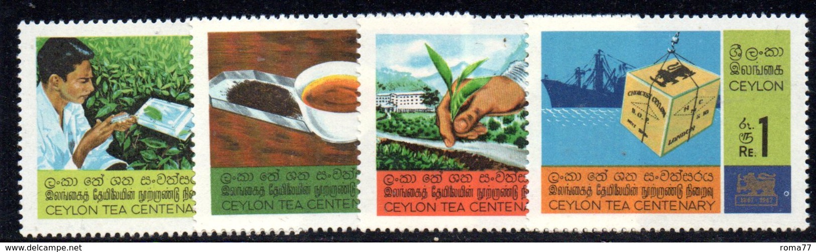 CI926a - CEYLON SRI LANKA 1967,  Serie Yvert  377/380  ***  MNH (2380A). Thè - Sri Lanka (Ceylon) (1948-...)