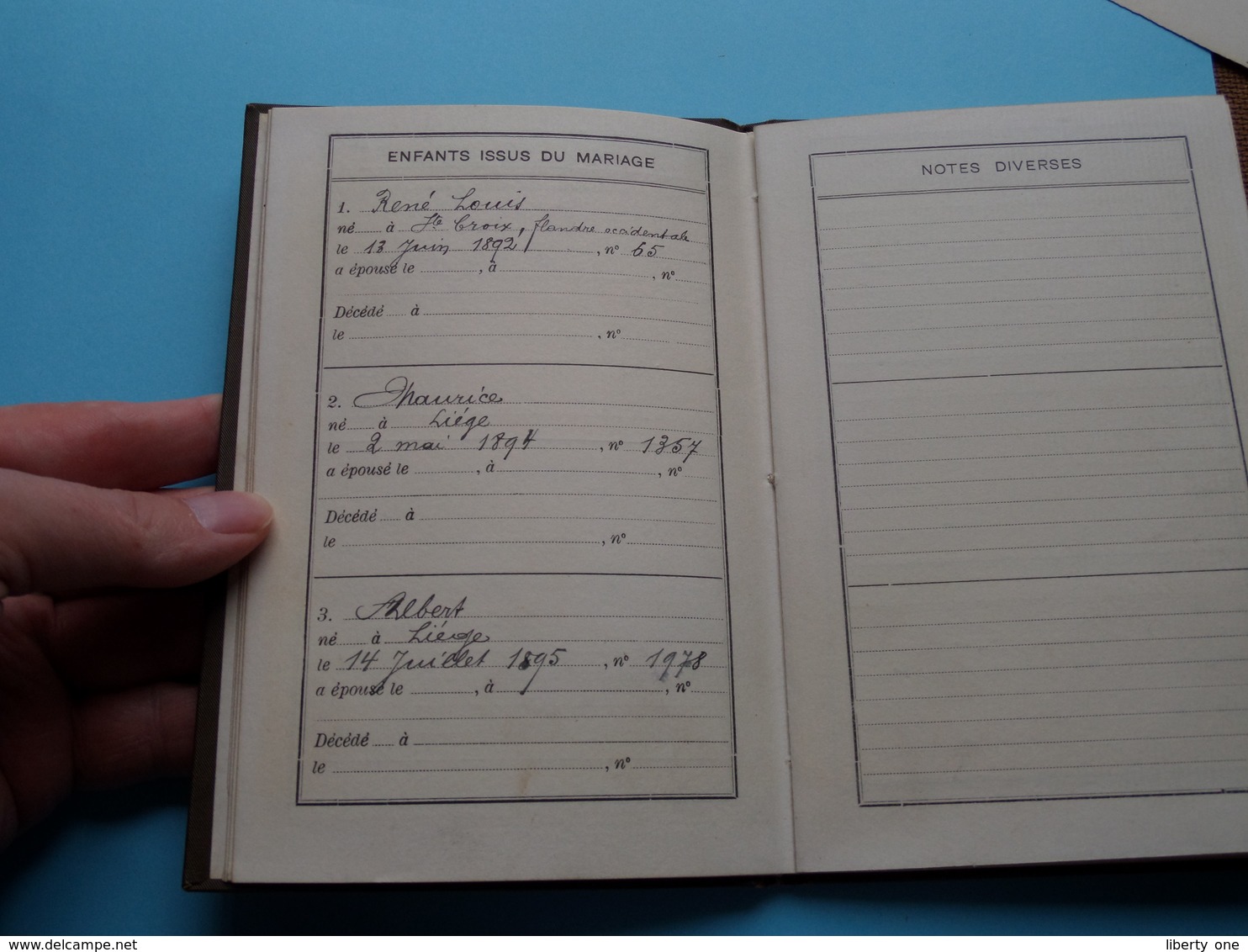 Carnet De MARIAGE Ville De Liège DONEUX Louis 1851 - DENIS Maria Ans-et-Glain 1855 > 2 Oct 1909 ( Details Zie Foto ) ! - Non Classés