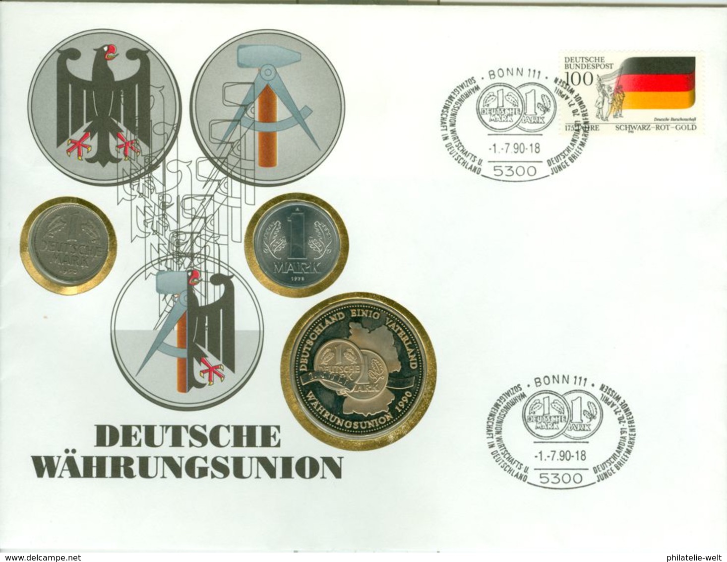 Medaille Deutsche Währungsunion 1990 Numisbrief - Sonstige & Ohne Zuordnung