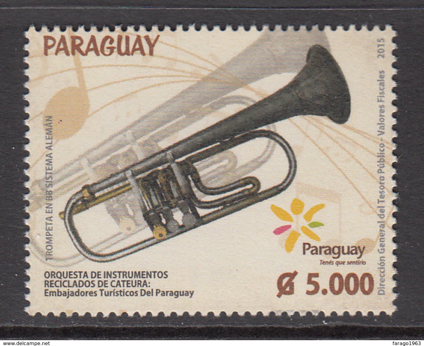 2015 Paraguay Trumpet Horns Music Complete Set Of 1  MNH - Paraguay