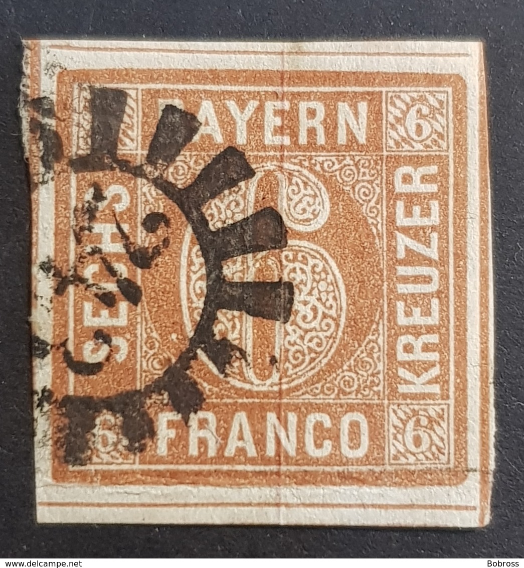 Old Germany, Bayern, 1850-1862, 6 Kr, Franco, Allemagne, Used - Other & Unclassified
