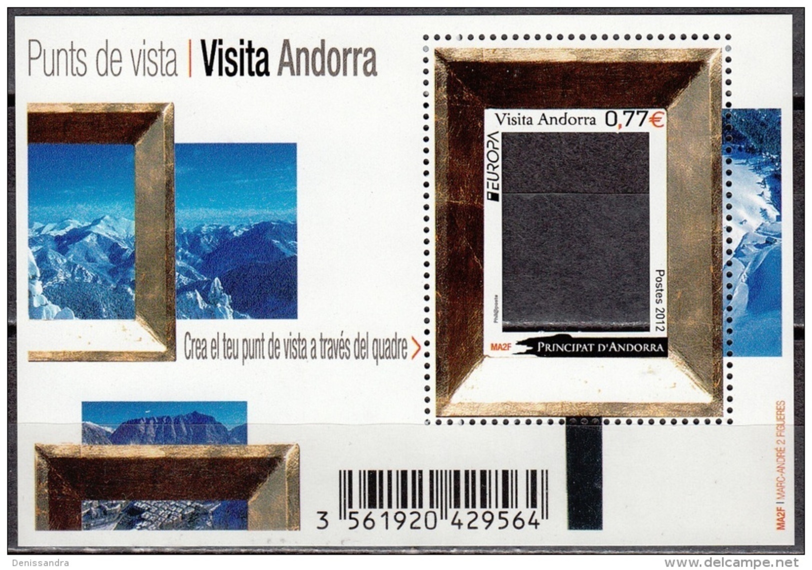 Andorre Français 2012 Yvert F724 Neuf ** Cote (2015) 2.40 Euro Europa CEPT Tourisme - Blocs-feuillets