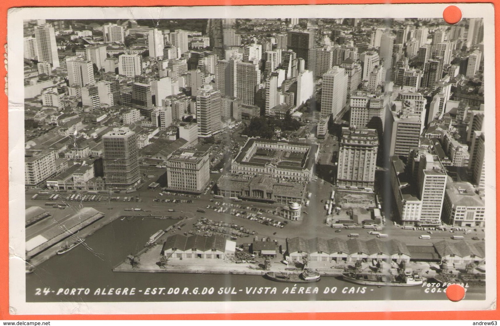 BRASILE - BRASIL - 1964 - 4 Stamps - PORTO ALEGRE - Est. R.G. Do Sul - Vista Aérea Do Cais ( Ed. Foto Postal Colombo Nº - Porto Alegre