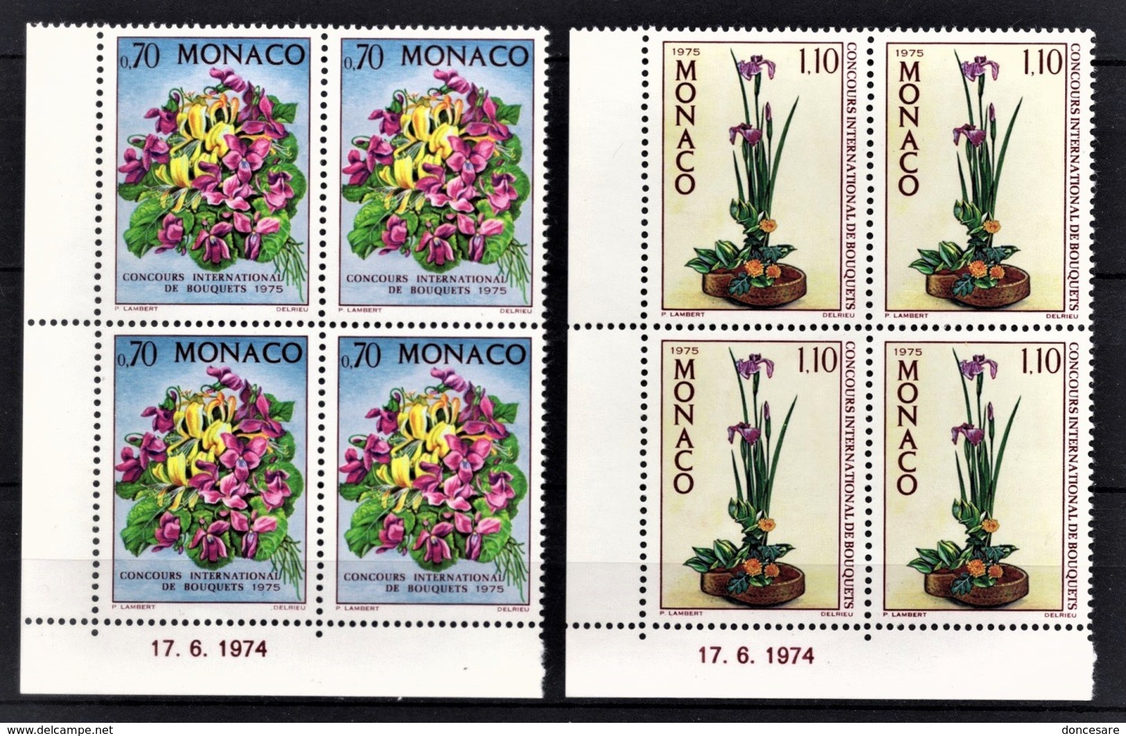 MONACO 1974 - SERIE EN BLOCS DE 4 TP - N° 984 Et 985 - NEUFS** - Nuovi