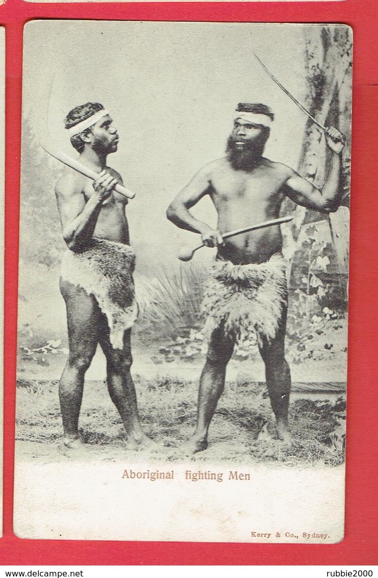 AUSTRALIE ABORIGINAL FIGHTING MEN BOOMERANG COMBATTANTS ABORIGENES CARTE EN BON ETAT - Aborigènes