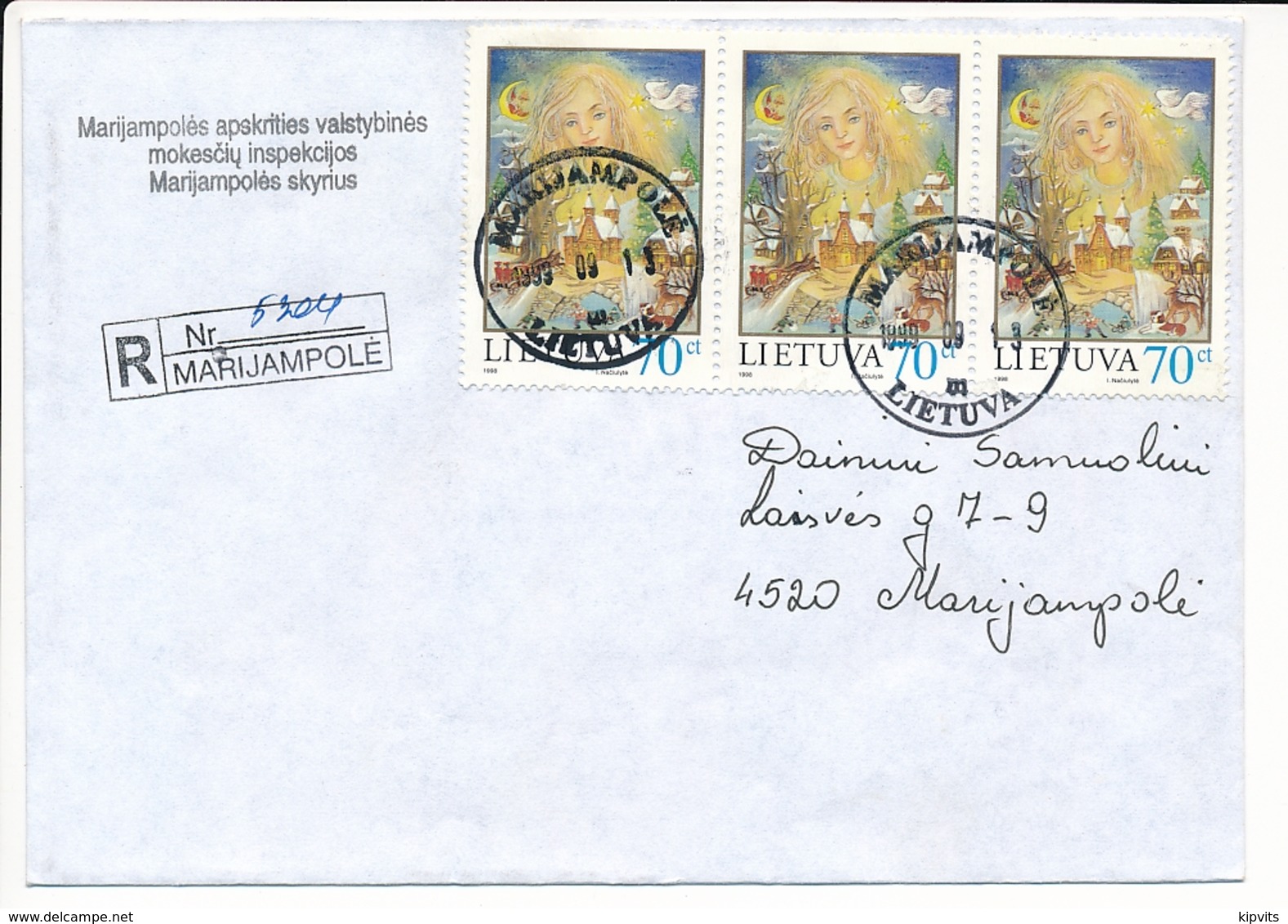 Registered Domestic Cover - 13 September 1999 Marijampolė - Lituania