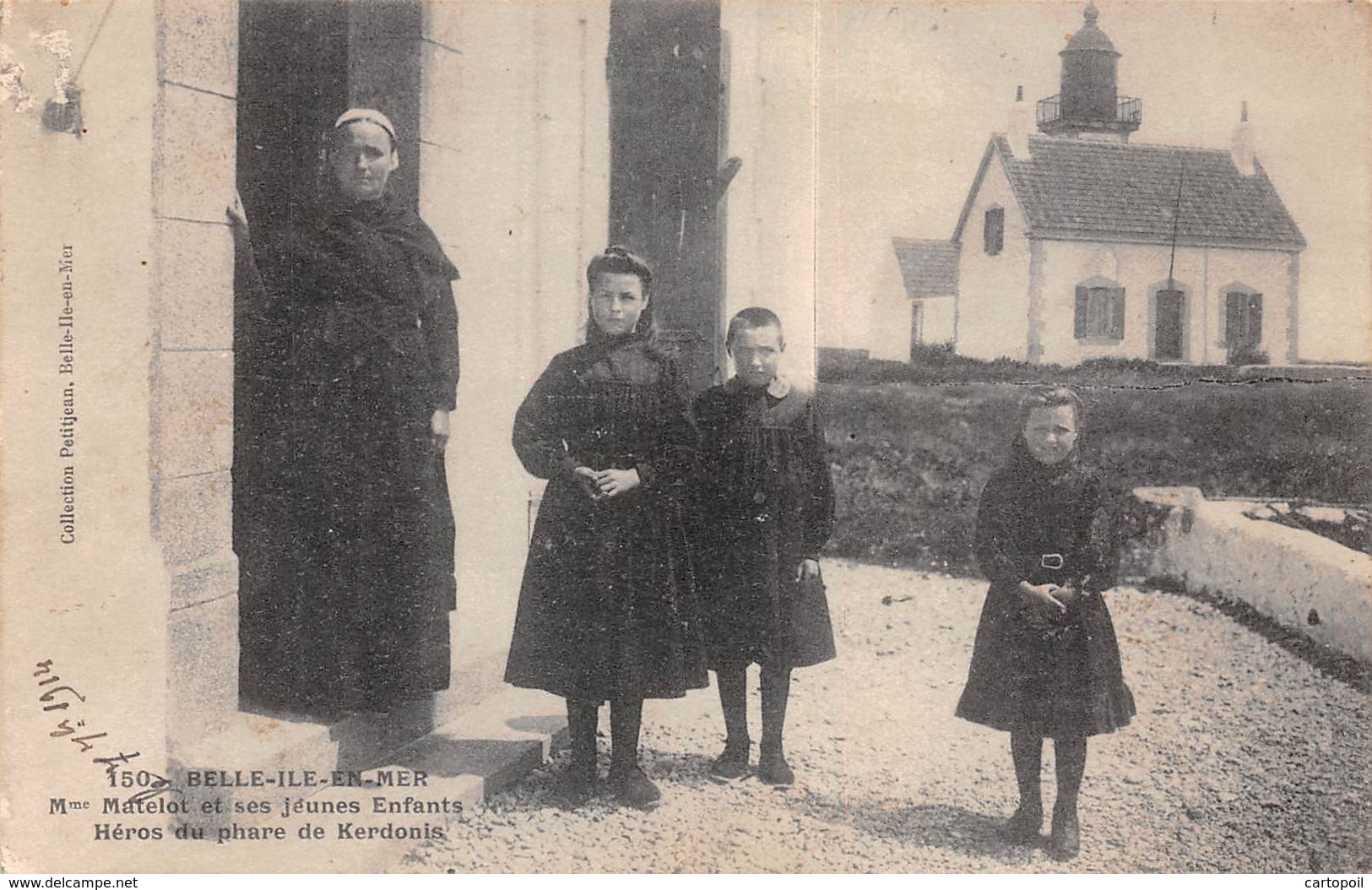 56 - Belle-Ile-en-Mer - Madame Matelot Et Ses Jeunes Enfants, Héros Du Phare De Kerdonis - Belle Ile En Mer