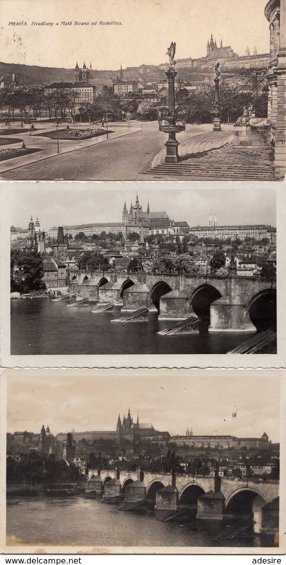 3 Karten PRAG Von 1915 - 1950 - Tchéquie