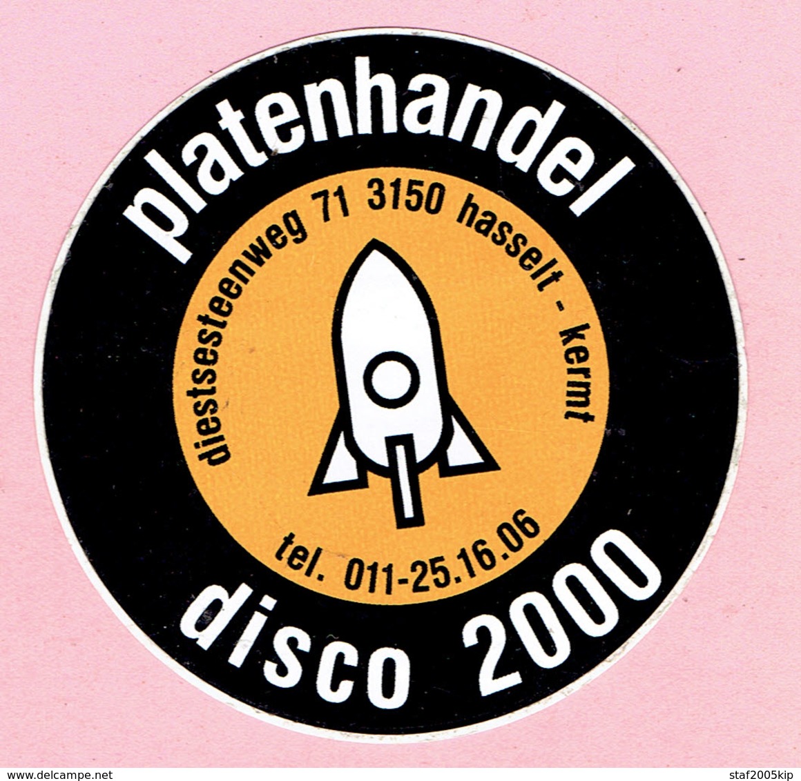 Sticker - Platenhandel Disco 2000 - Diestsesteenweg Hasselt Kermt - Autocollants