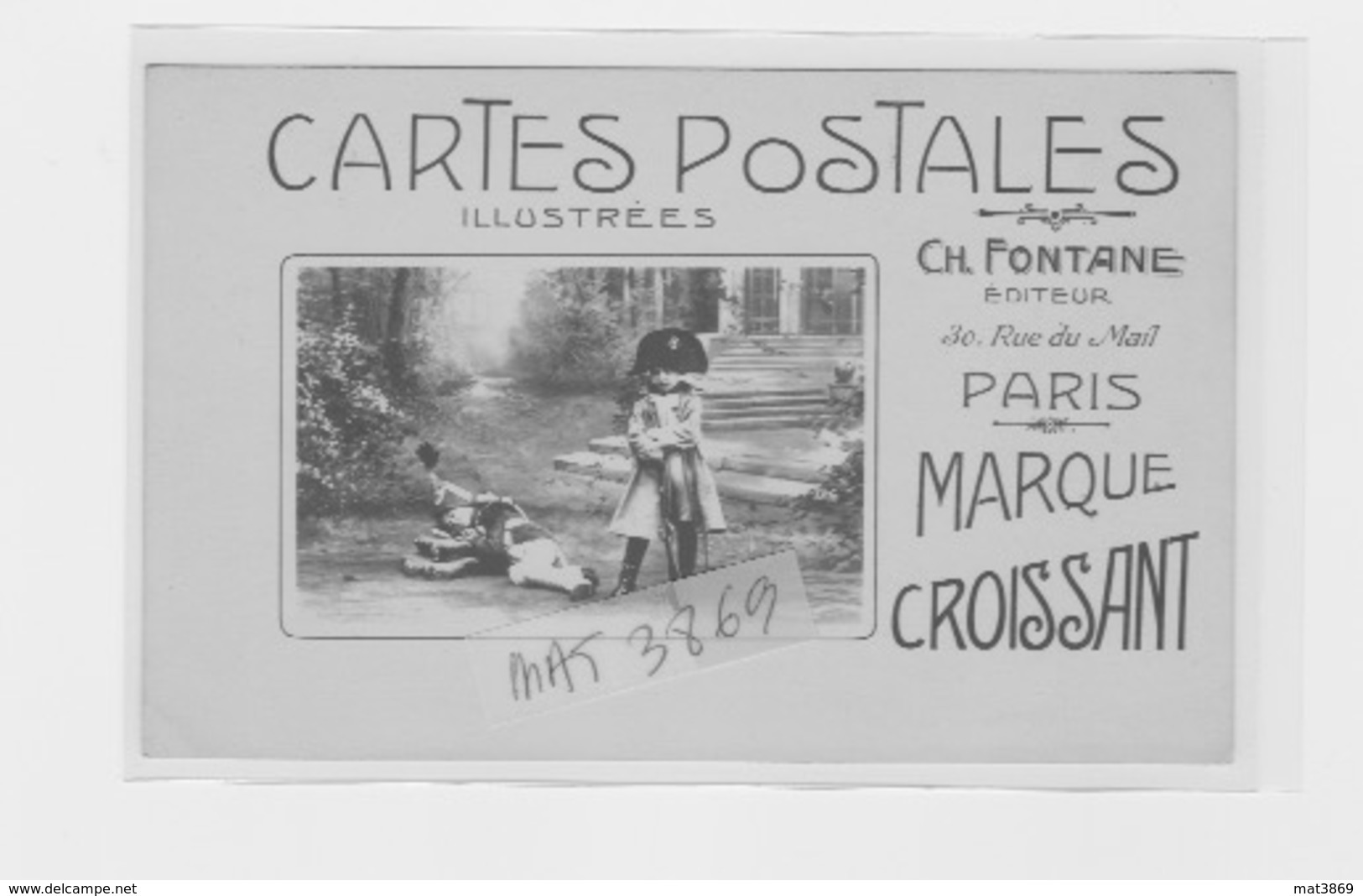 CARTES POSTALES ILLUSTREES FONTAINE EDITEUR PARIS 02  RUE DU MAIL MARQUE CROISSANT - Other & Unclassified