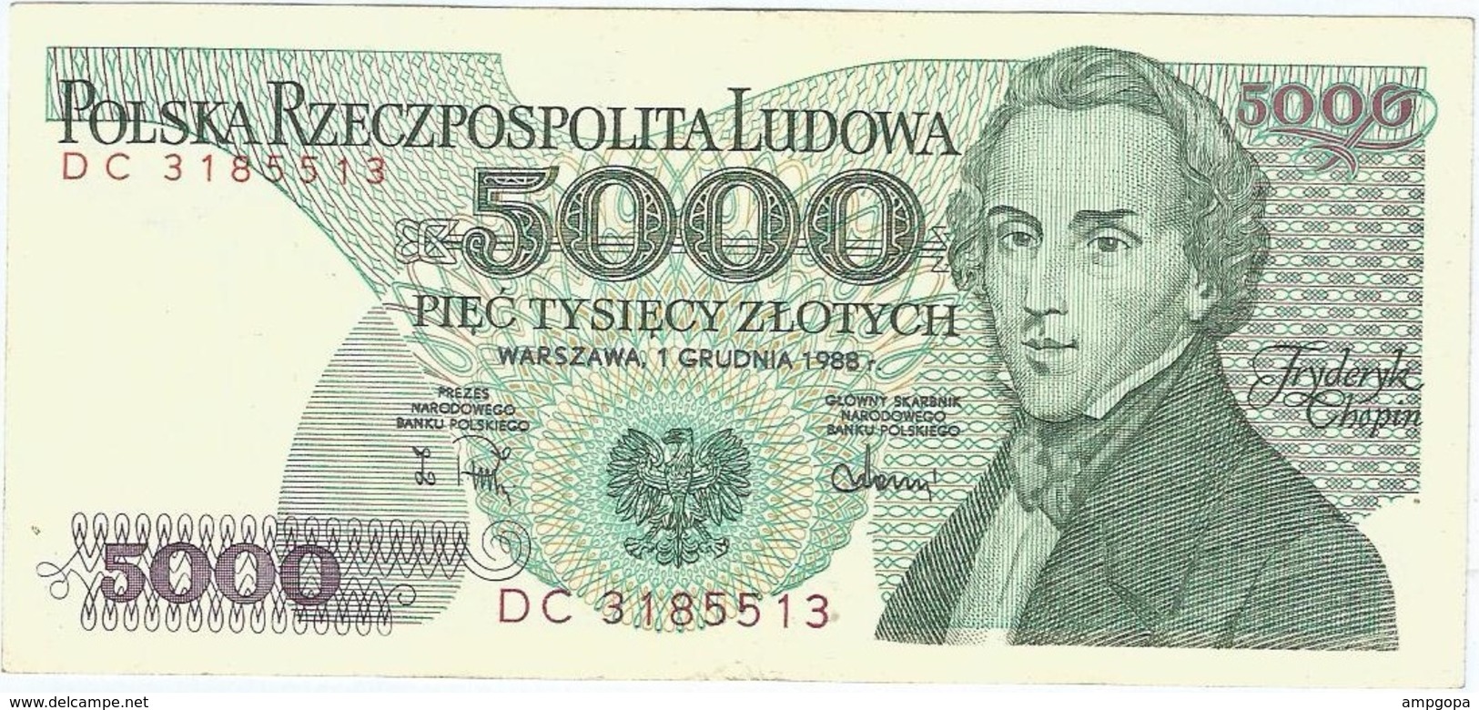 Polonia - Poland 5.000 Zlotych 12-12-1988 Pk 150 C Ref 9 - Polen