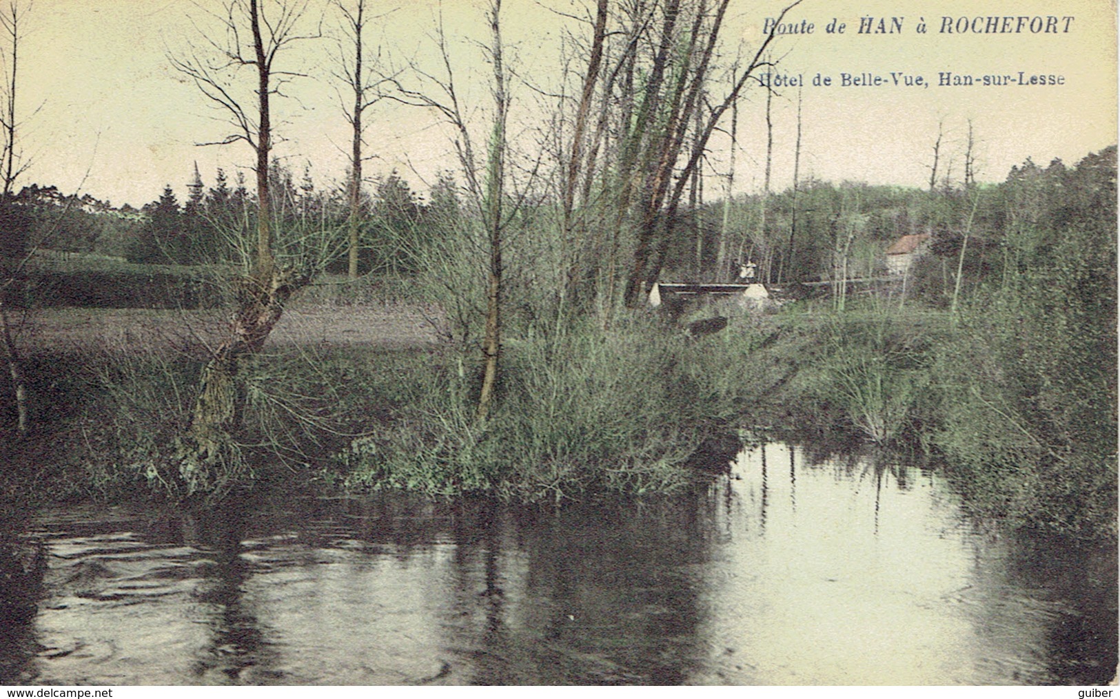 Route De Han A Rochefort Hotel Belle Vue Couleur Marcovici  Relais De Han Sur Lesse 1911 - Rochefort