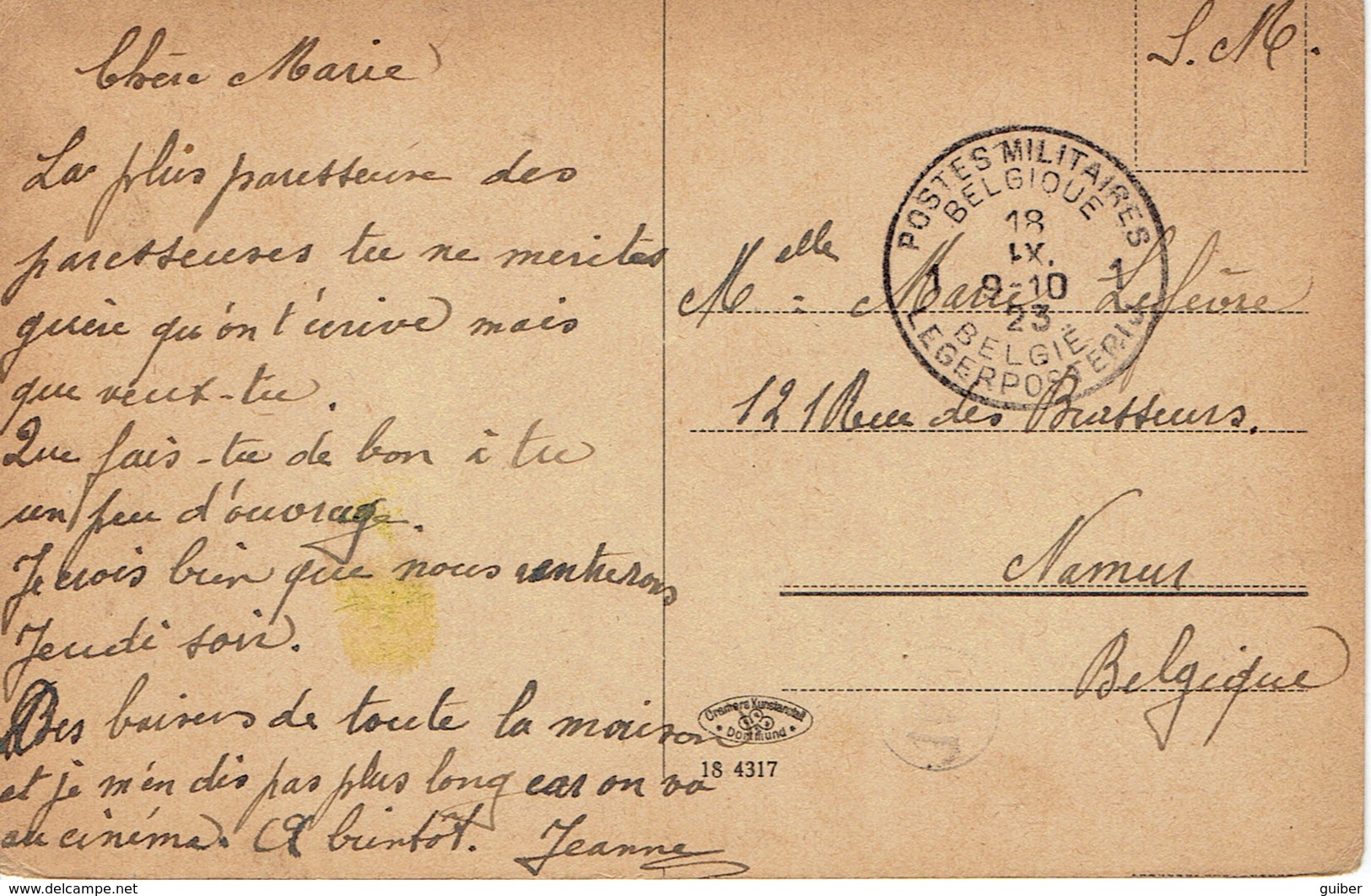 Eschweiler Grabenstrasse Cachet Militaire Postes Belges  N°1 - Eschweiler