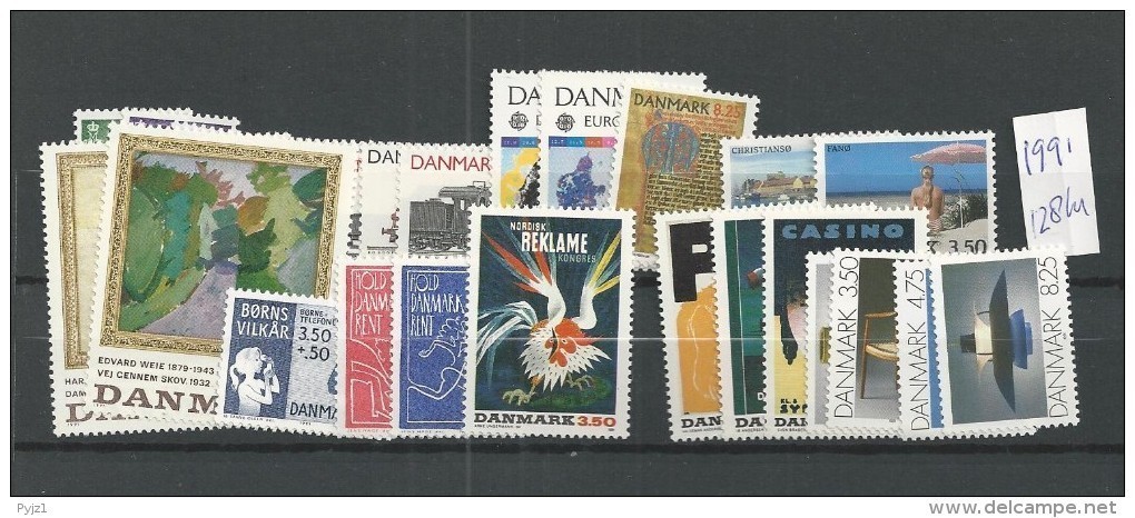 1991 MNH Denmark, Dänemark, Year Complete, Postfris - Annate Complete
