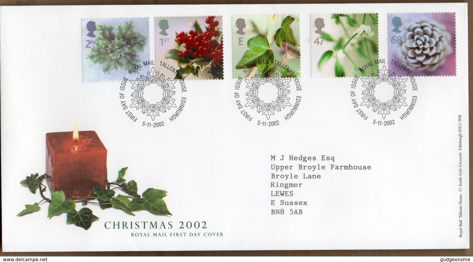 2002 Christmas Set FDC Tallents House - 2001-2010 Decimal Issues