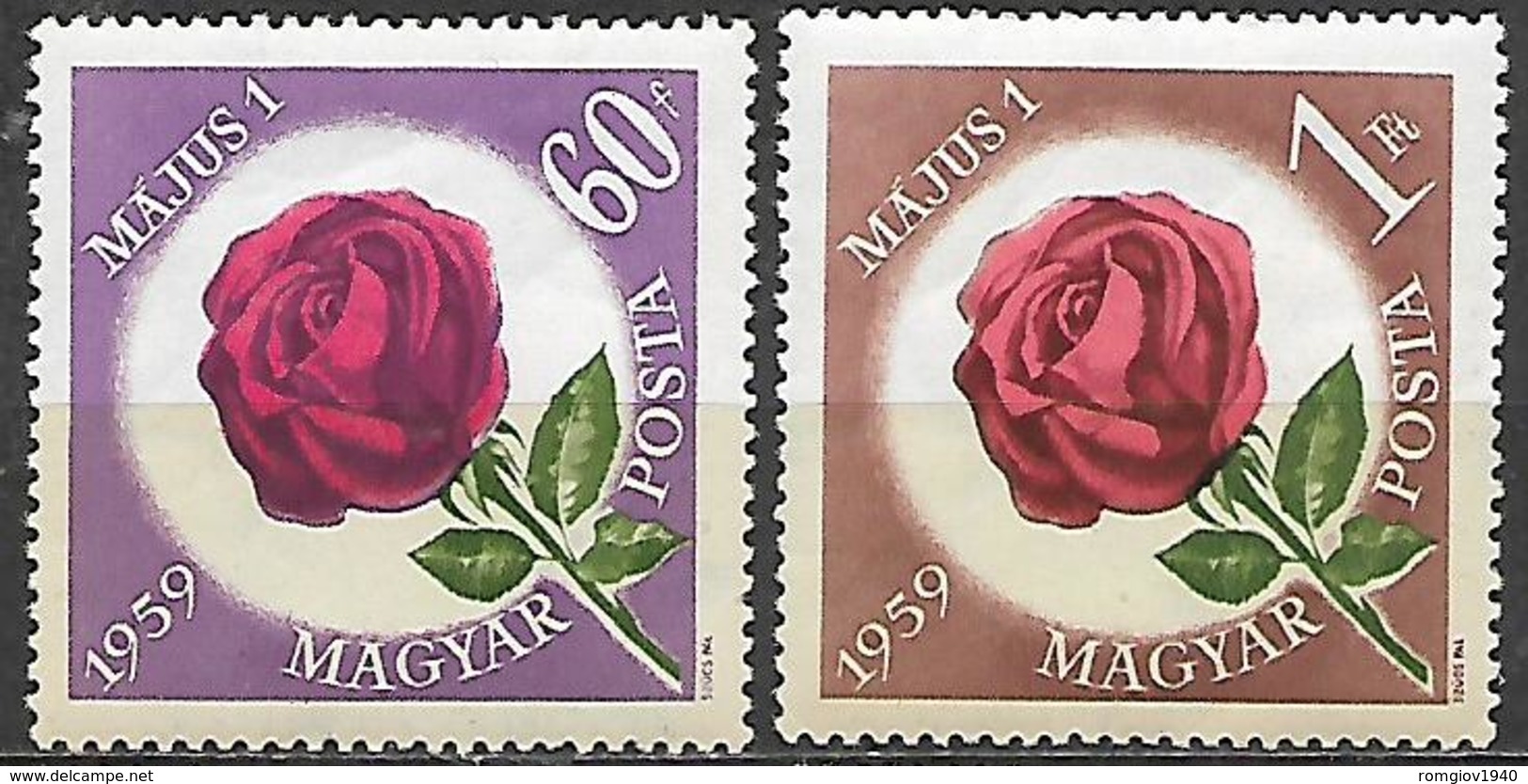 UNGHERIA 1959 PRIMO MAGGIO YVERT. 1276-1277 MNH XF - Usado