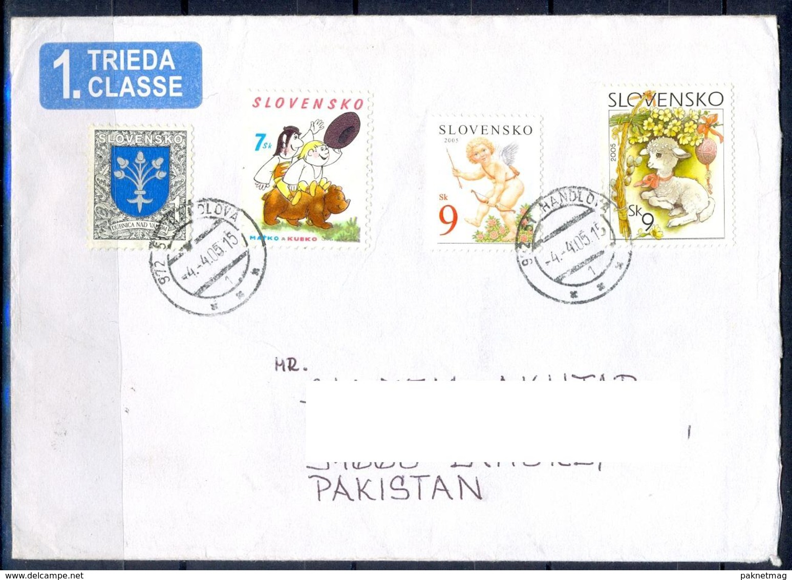 K1008- Postal Used Cover. Posted From Slovensko Slovakia To Pakistan. Plants. Tree. Cartoon. - Other & Unclassified