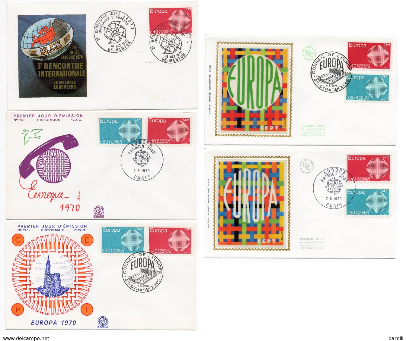 FDC France 1970 - Europa 1970 - YT 1637 Et 1638 - Paris Et Strasbourg - 1970-1979