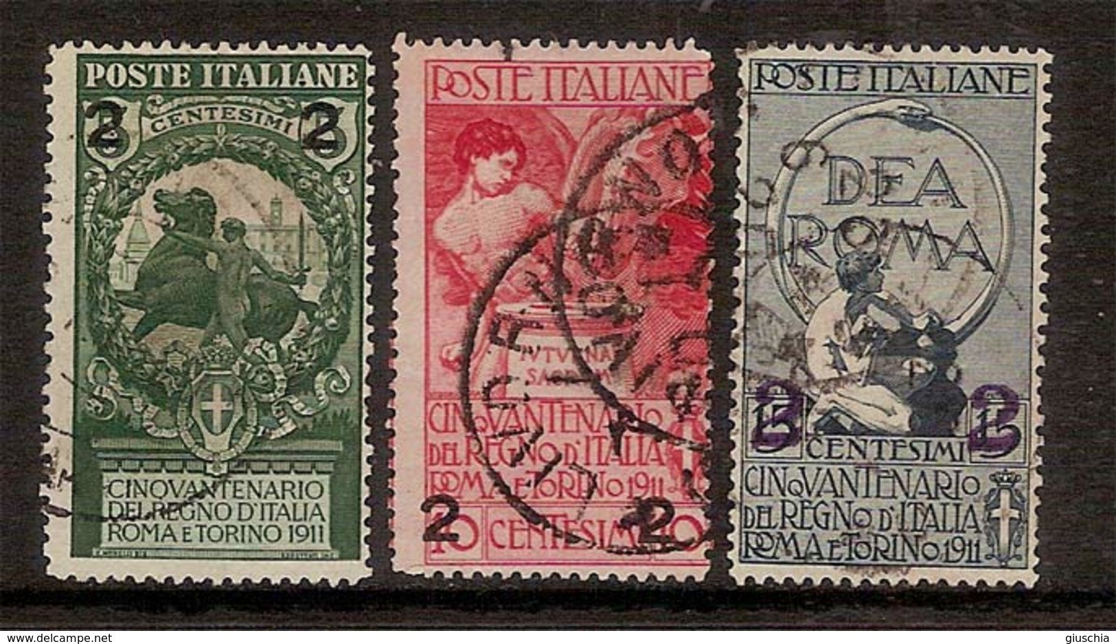(Fb).Regno.V.E.III.1913.Serie Del 1911 Soprastampata,3 Val Usati (615-16) - Oblitérés