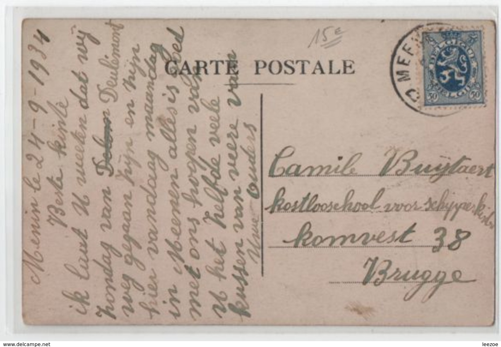 Carte Postale  Deulémont Visite Des Bâteaux, à Gauche, Le Bureau De Douane Fluviale, Animée 1934...T1 - Other & Unclassified