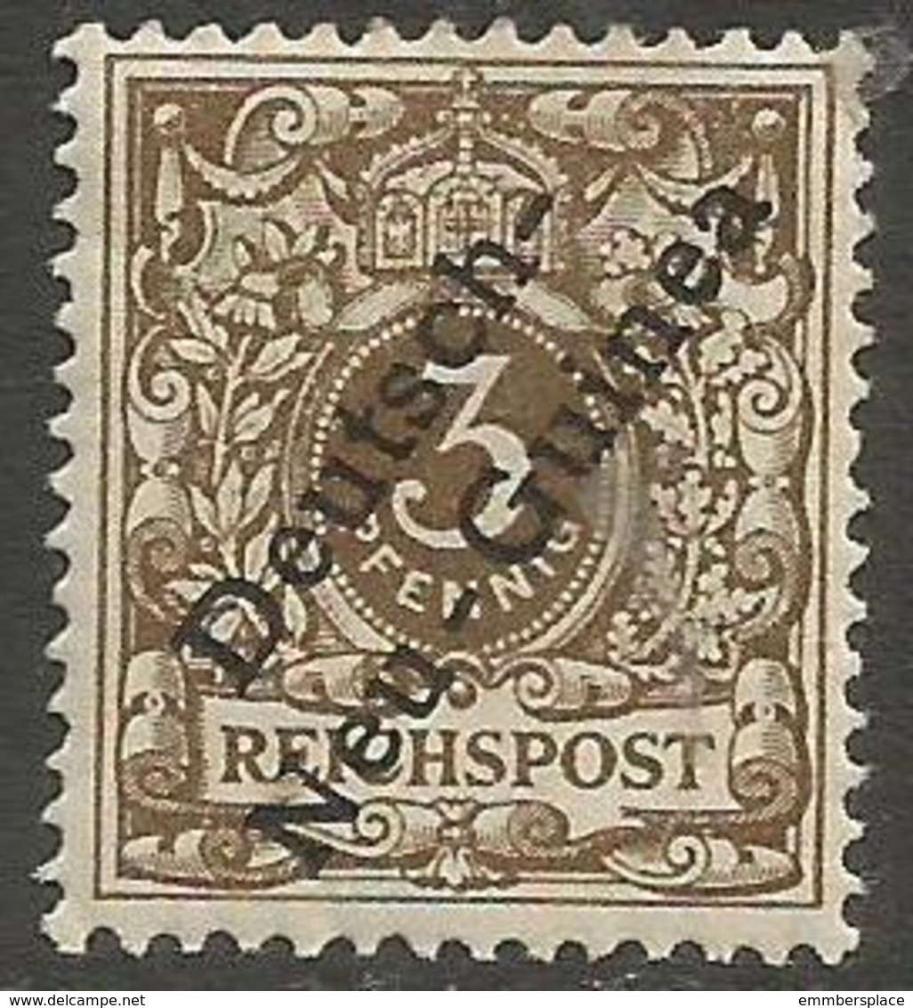 German New Guinea - 1898 Numerals Overprint 3pf Greyish-brown Mint Hinged *   Sc 1 - German New Guinea