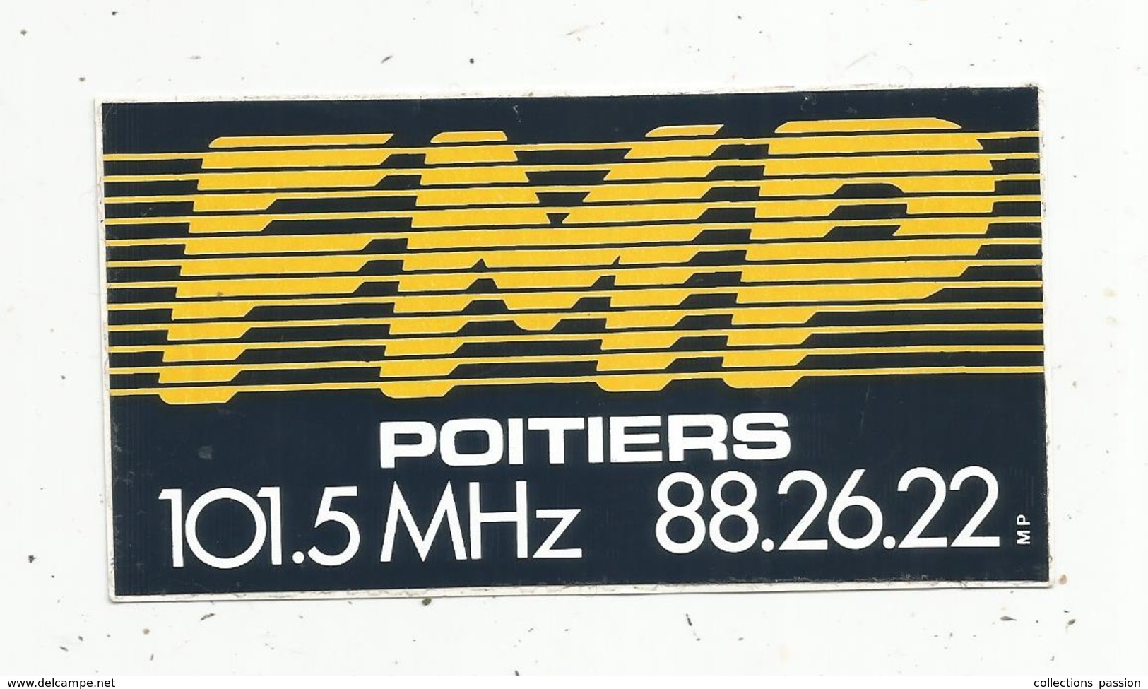 Autocollant ,  RADIO ,FMP  POITIERS ,  101.5 MHz - Autocollants