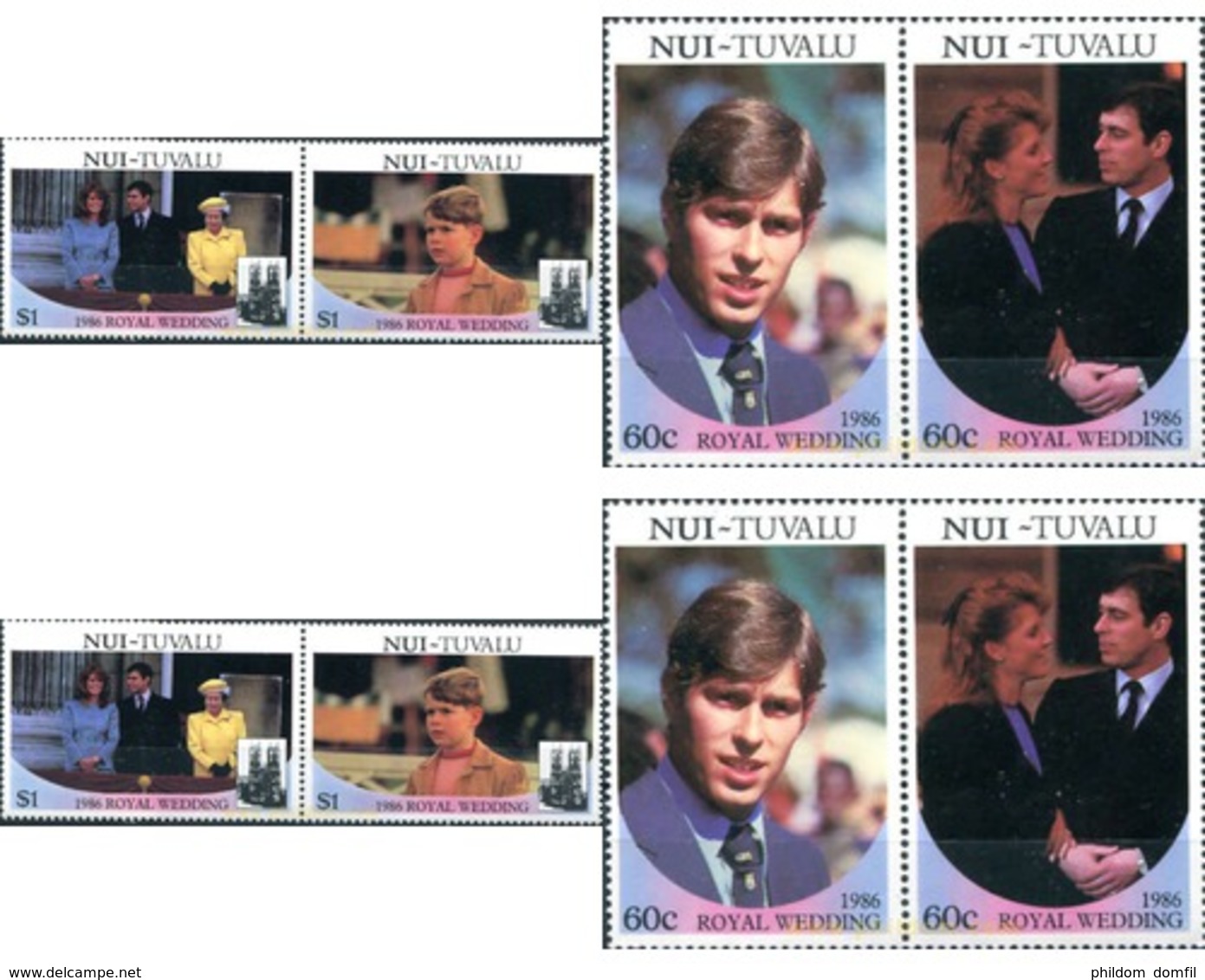 Ref. 299157 * MNH * - TUVALU. Nui. 1986. WEDDING OF PRINCE ANDREW AND MISS SARAH FERGUSON . BODA DEL PRINCIPE ANDRES Y M - Tuvalu