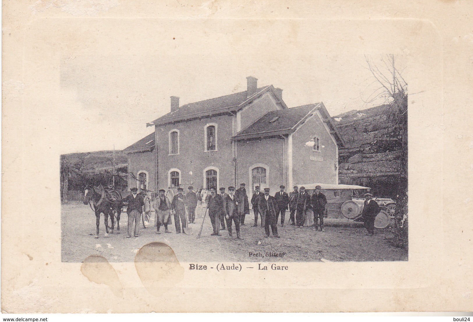 BIZE DANS L'AUDE LA GARE  CPA  CIRCULEE RARE - Autres & Non Classés