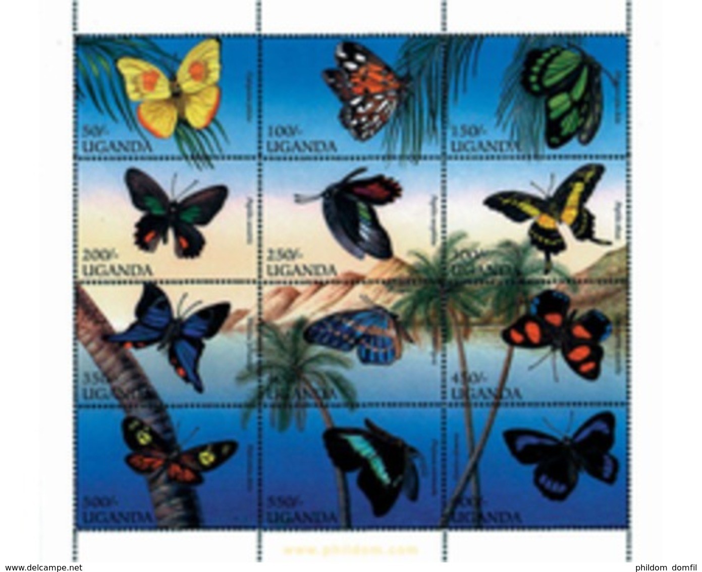 Ref. 226846 * MNH * - UGANDA. 1996. BUTTERFLIES . MARIPOSAS - Uganda (1962-...)