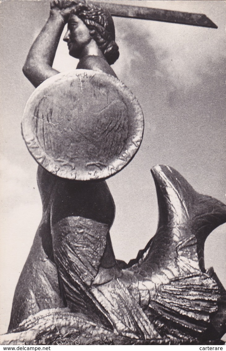 POLOGNE,POLSKA,POCZTA,VARSOVIE,WARSZAWA,STATUE DU COMBATTANT,SYRENY,CARTE PHOTO - Polonia