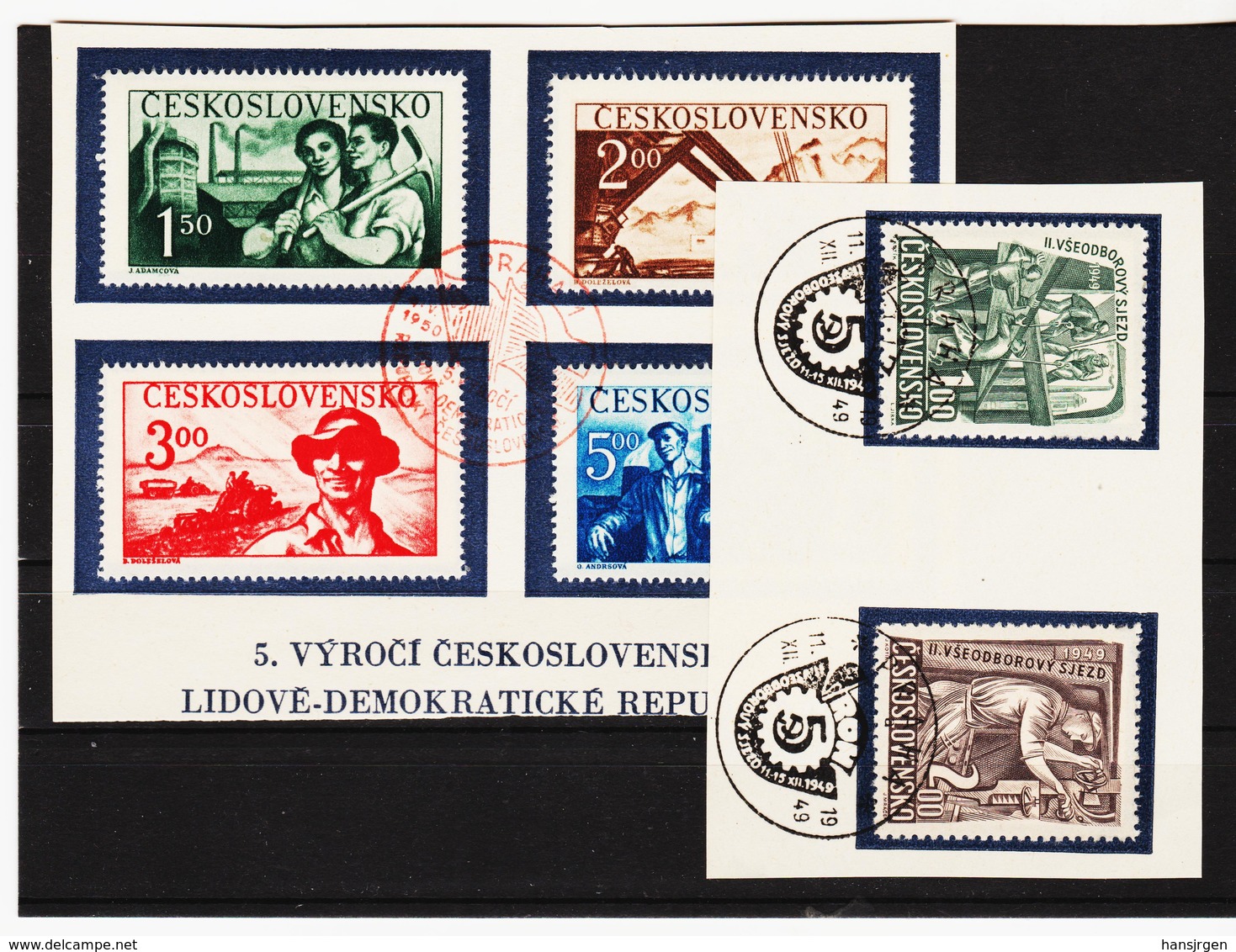 Post300 TSCHECHOSLOWAKEI CSSR 1949/50  MICHL 597/98 + 614/17 Used / Gestempelt Siehe ABBILDUNG - Oblitérés