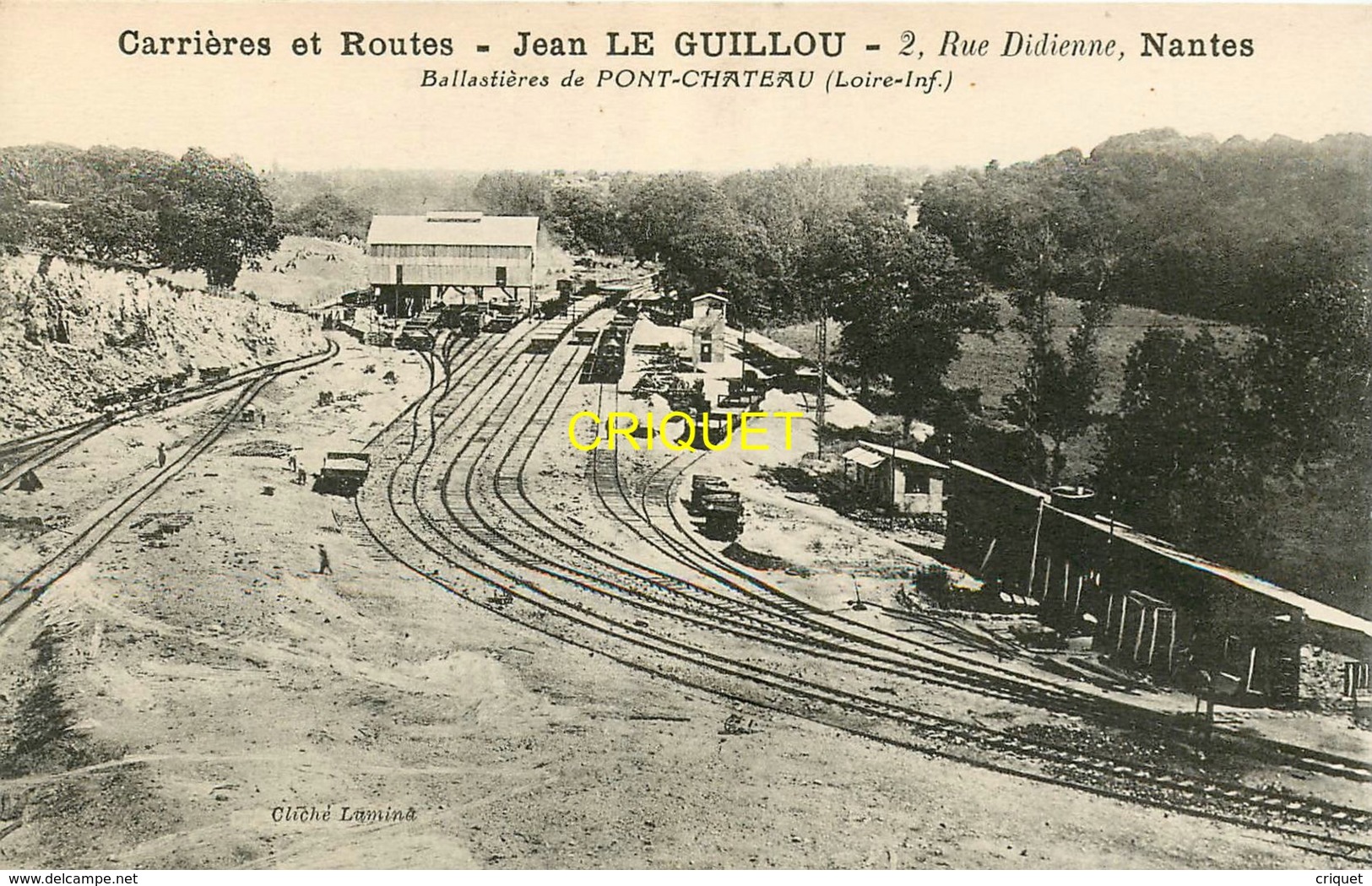 44 Pontchateau, Carrières Et Routes Le Guillou, Les Ballastières, Voies Ferrées Et Trains..., Carte Pas Courante - Pontchâteau