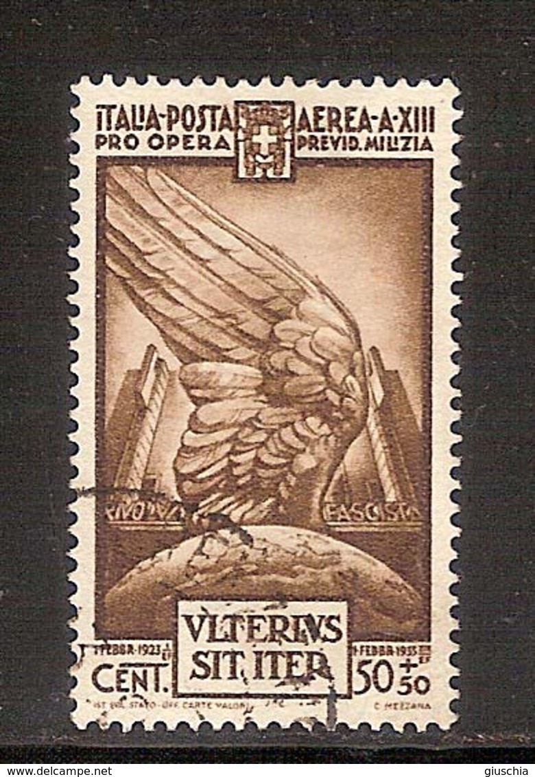 (Fb).Regno.V.E.III.1935."Pro Previdenza".50c+50c Bruno Usato (497-16) - Poste Aérienne