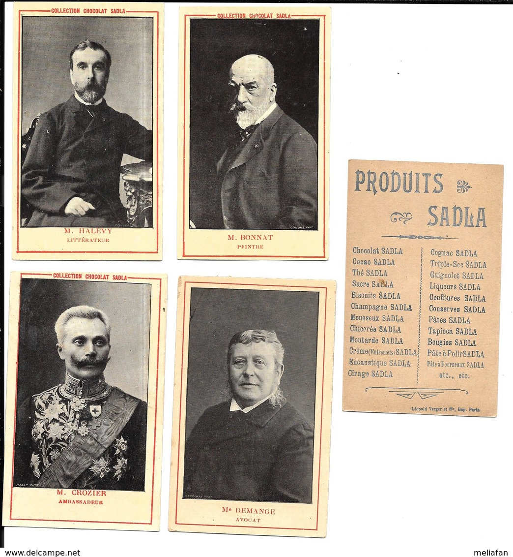 AR90 - CHROMOS CHOCOLAT SADLA - LUDOVIC HALEVY - LEON BONNAT - EDGAR DEMANGE - PHILIPPE ? CROZIER - Autres & Non Classés