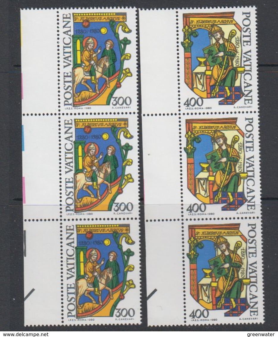 Vatican City 1980 Alberto Magno 2v Strip Of 3 ** Mnh (42717C) - Ongebruikt