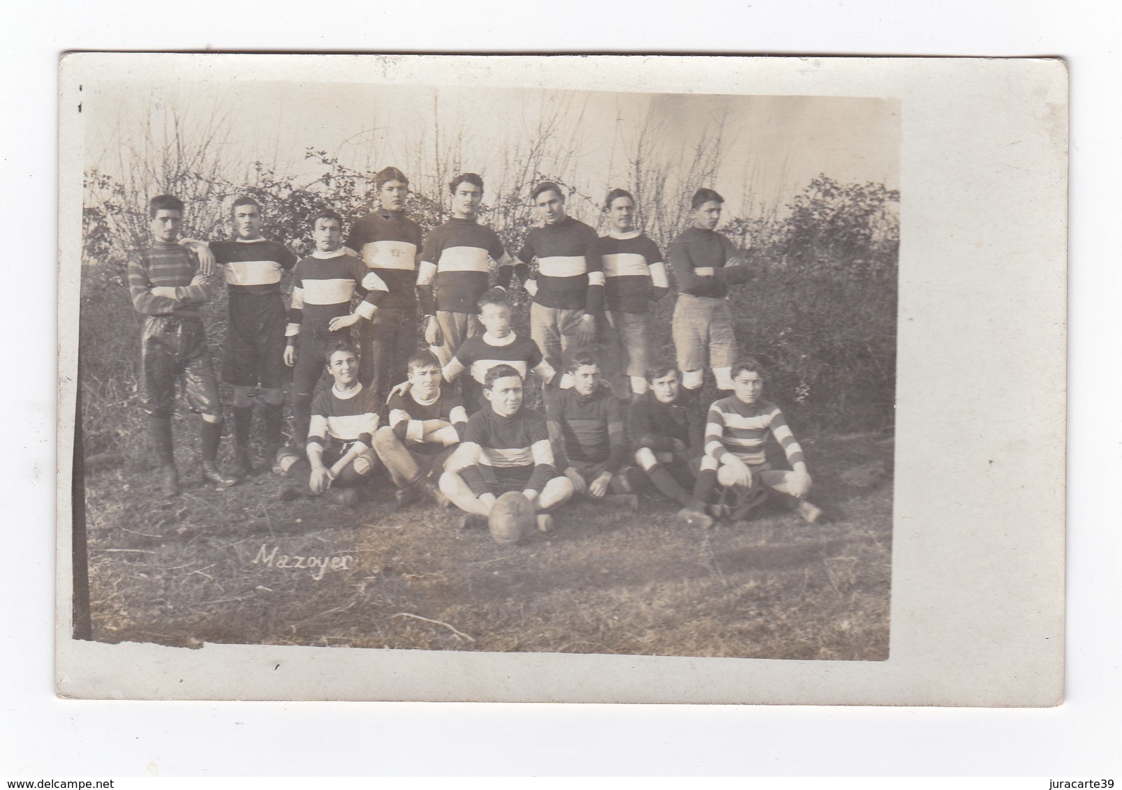 Equipe De Rugby.Carte Photo Non Située.Mazoyer. - Rugby