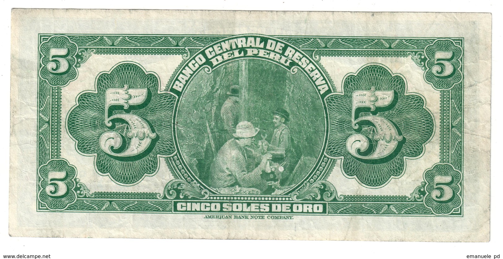 Peru 5 Soles De Oro 17/10/1947 - Perù