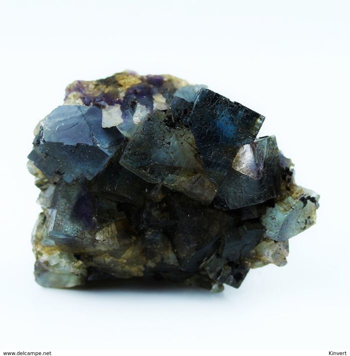 Fluorite Bleue Avec Fantôme Mauve, Cave-in-Rock, Illinois, USA. 102 G., 5,5 X 4 X 3 Cm. - Mineralien