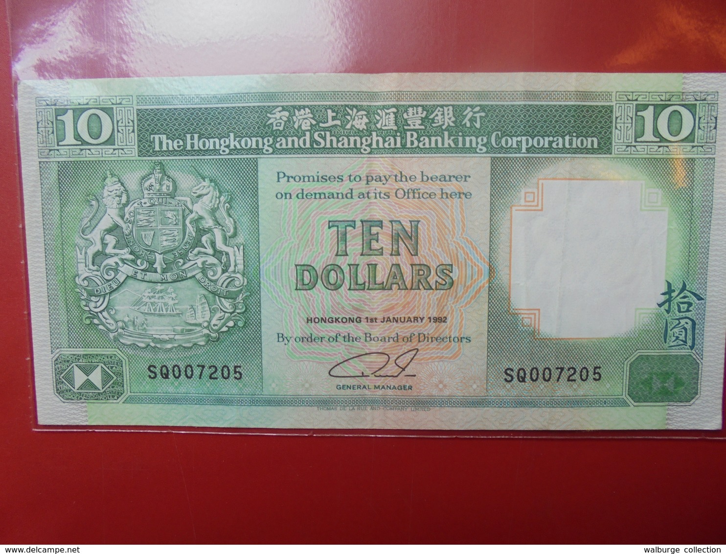 HONG KONG 10$ 1992 CIRCULER - Hong Kong