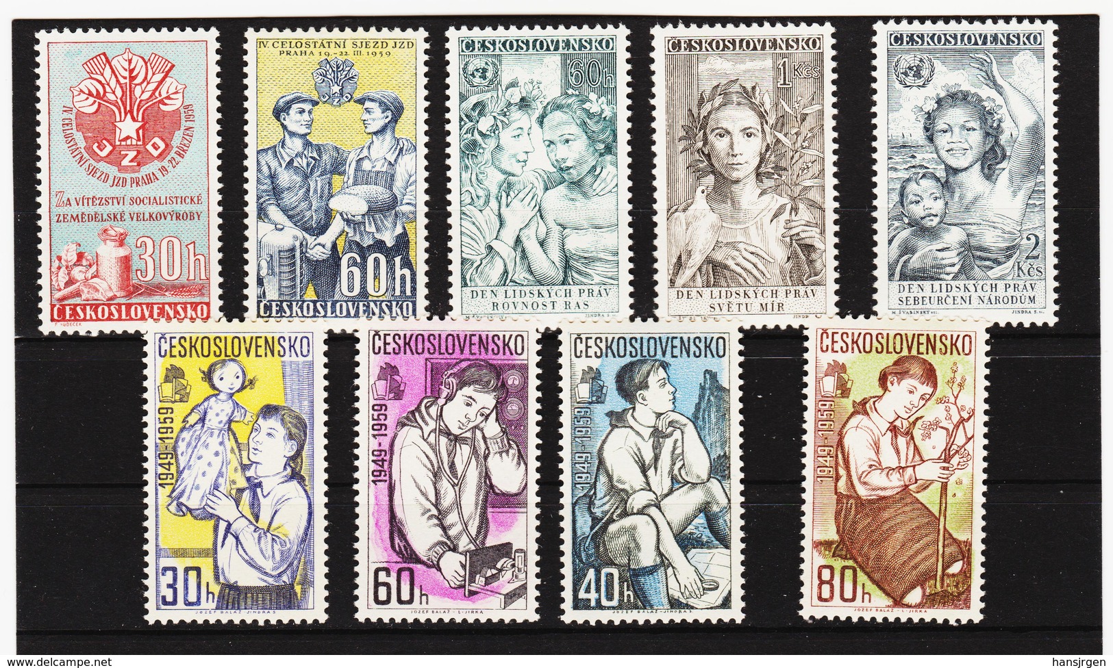 Post213 TSCHECHOSLOWAKEI CSSR 1958 MICHL 1122/30 ** Postfrisch SIEHE ABBILDUNG - Ungebraucht