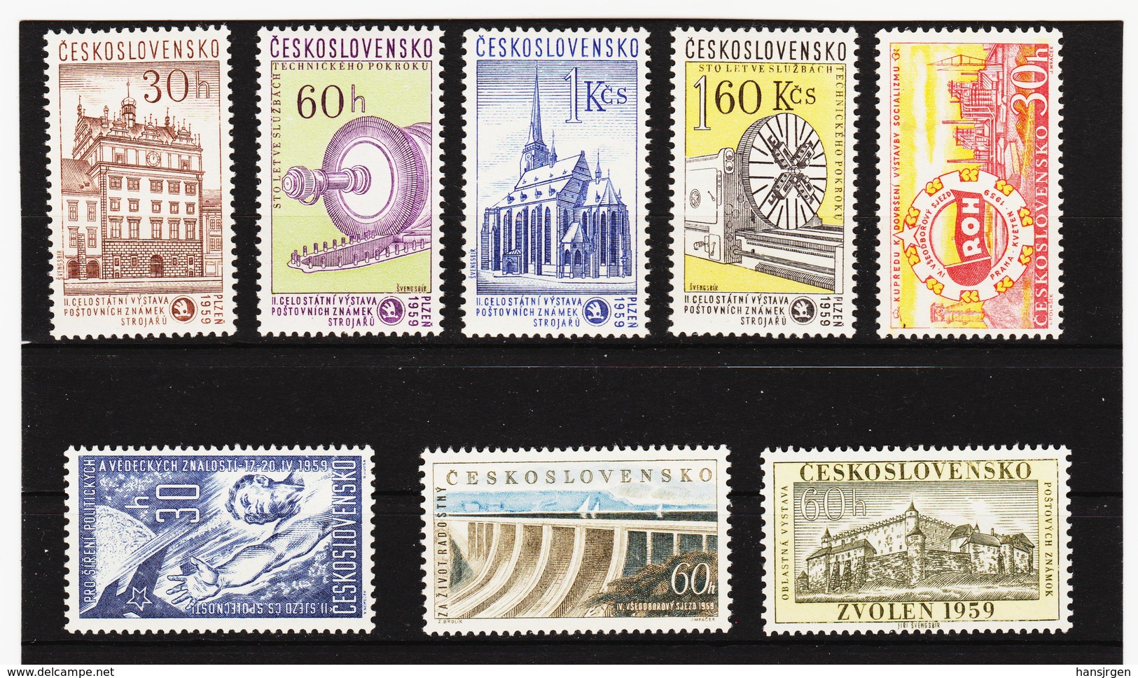 Post215 TSCHECHOSLOWAKEI CSSR 1959 MICHL 1132/38 ** Postfrisch SIEHE ABBILDUNG - Ungebraucht