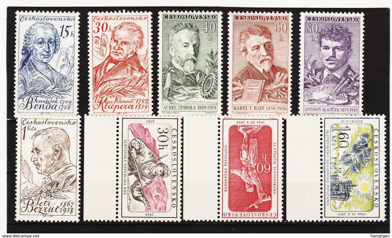 Post216 TSCHECHOSLOWAKEI CSSR 1959 MICHL 1140/45 + 1149/51 ** Postfrisch SIEHE ABBILDUNG - Ungebraucht