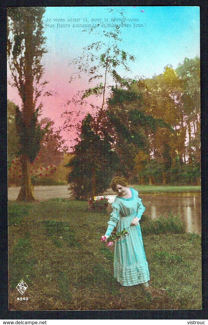 FEMME - CP - Jeune Femme Au Bord D'un étang - Circulé - Circulated - Gelaufen - 1919. - Femmes