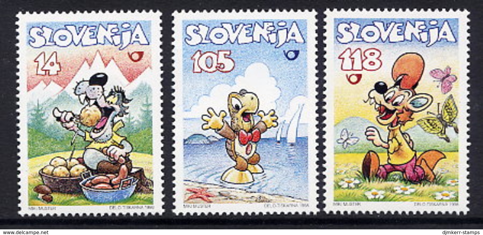 SLOVENIA 1998 Cartoon Characters MNH / **.  Michel 220-22 - Slovenia