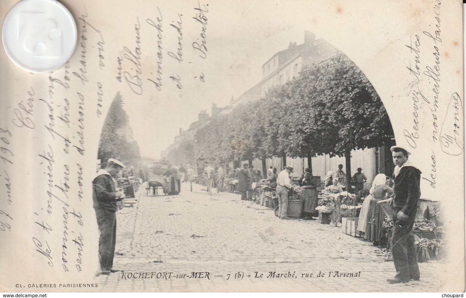 17 -Très Belle Carte Postale Ancienne De ROCHEFORT SUR MER  Le Marché Rue De L'Arsenal  ( Dos Simple Et Voyagé ) - Rochefort