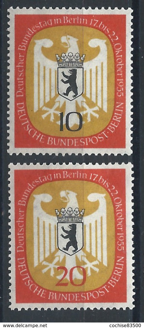 Allemagne Berlin N°114/15* (MH) 1955 - Session Du Bundestag à Berlin - Neufs