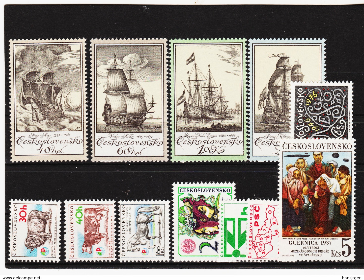 Post175 TSCHECHOSLOWAKEI CSSR 1976 MICHL 2330/34 + 2338/42 ** Postfrisch SIEHE ABBILDUNG - Neufs