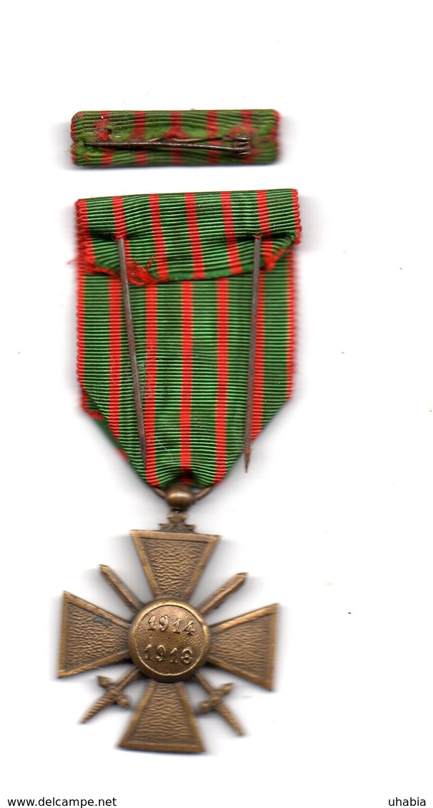 Croix De Guerre 14-18 Avec étoile + Barette Et Etui écrin. - France