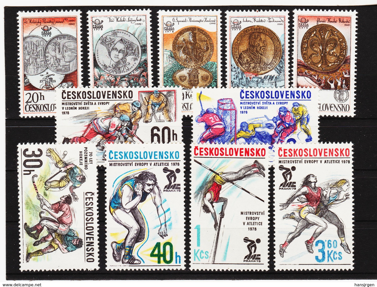 Post178 TSCHECHOSLOWAKEI CSSR 1978 MICHL 2427/31 + 2434/39 ** Postfrisch SIEHE ABBILDUNG - Ungebraucht