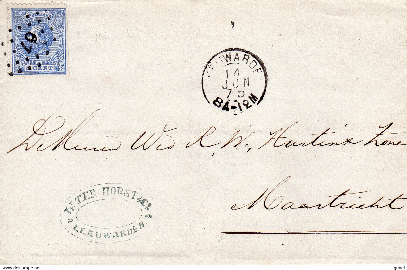 14 JUN 75 Brief Met NVPH 19 Met Punt 67 Van Leeuwarden Naar Maastricht - Lettres & Documents